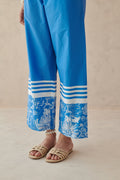 Glide Blue Border Print Pants