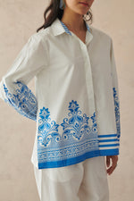 Vivia White Placement Print Shirt