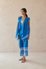 Fleur Blue Asymmetric Overlay