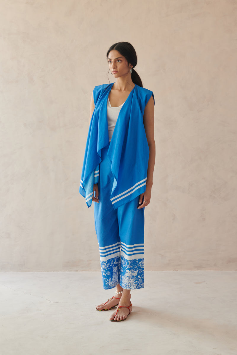 Fleur Blue Asymmetric Overlay