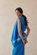 Fleur Blue Asymmetric Overlay