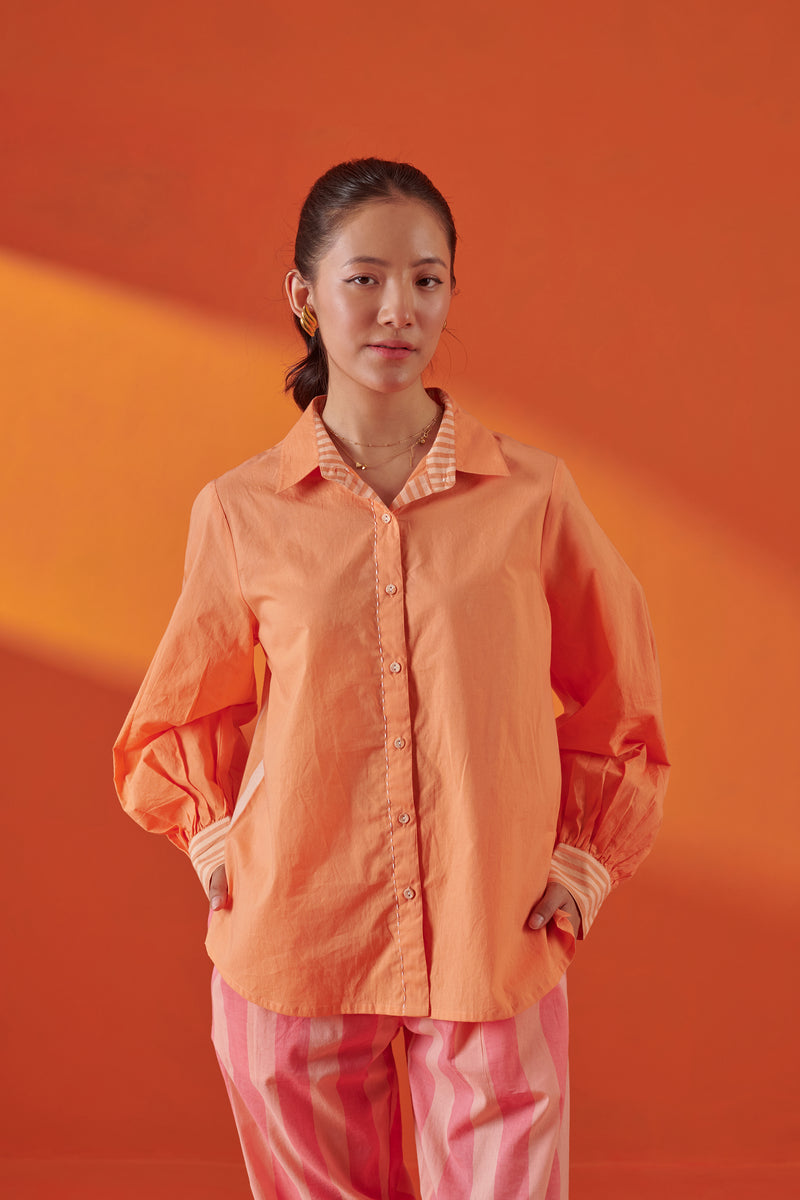 Vivia Soft Peach Relaxed Fit Shirt