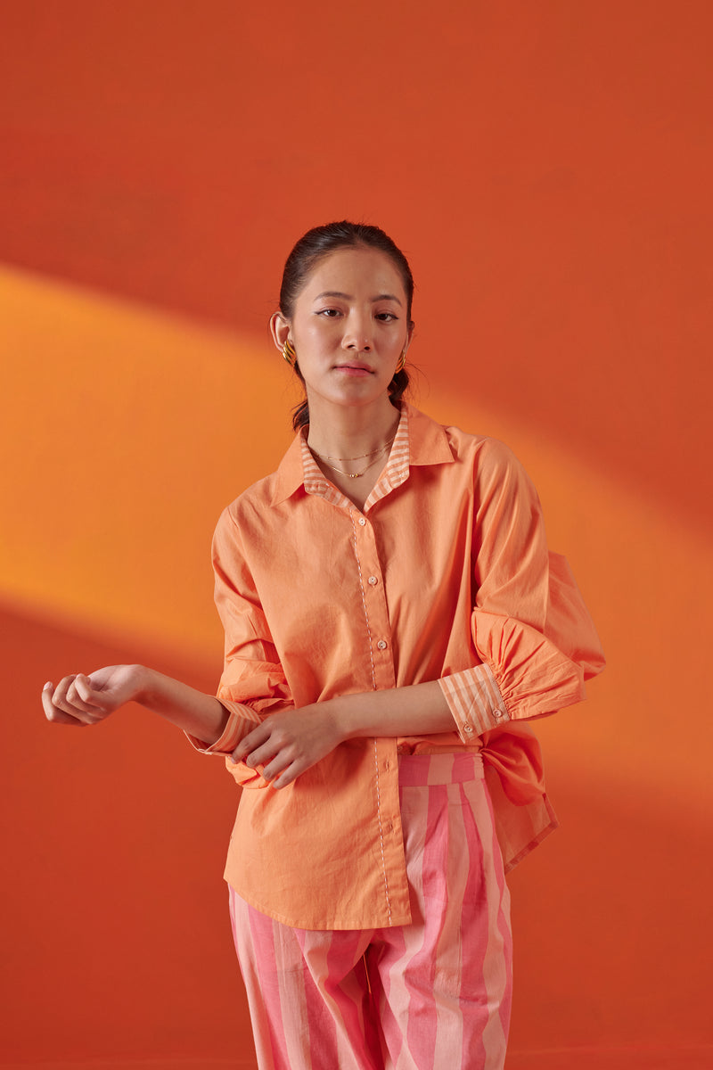 Vivia Soft Peach Relaxed Fit Shirt