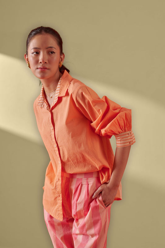 Vivia Soft Peach Relaxed Fit Shirt