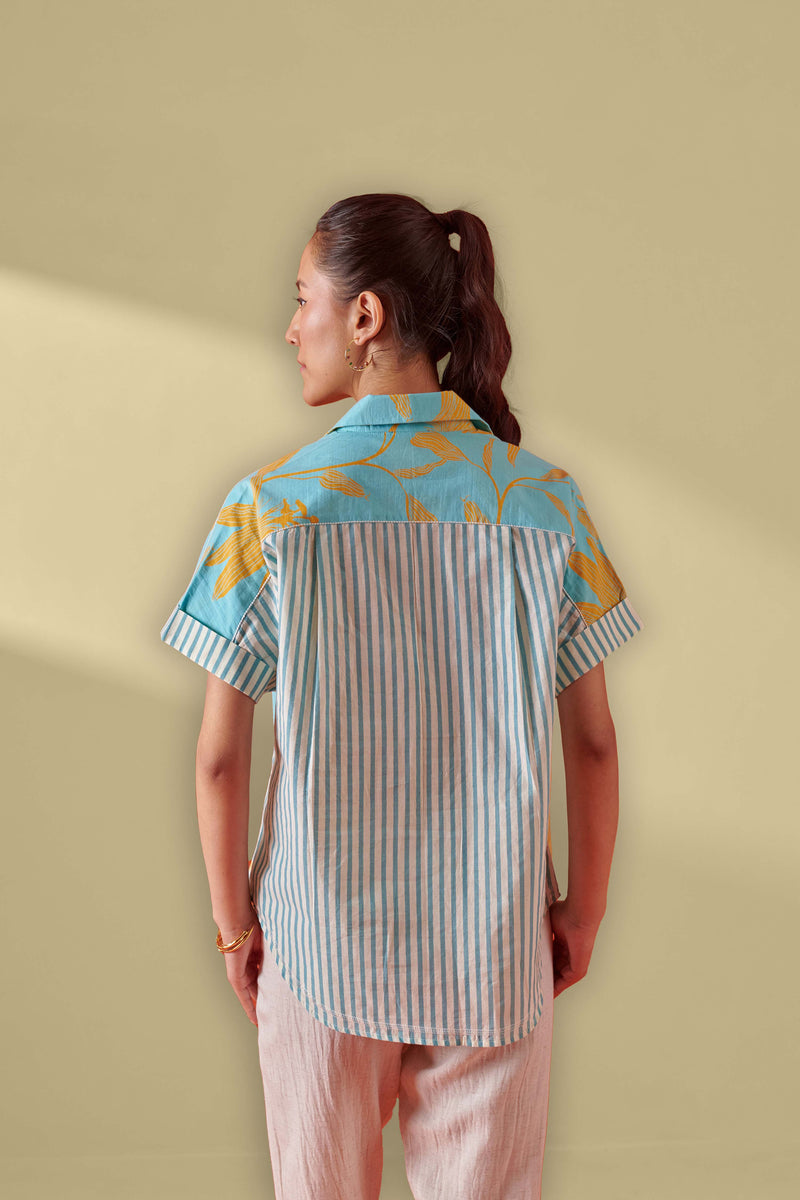Deco Aqua Floral Oversized Shirt