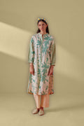 Celina Cream & Green Shirt Style Kurta