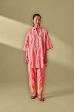 Arlo Pink & Peach Drop Shoulder Long Shirt
