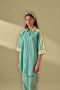 Arlo Color Blocked Drop Shoulder Long Shirt