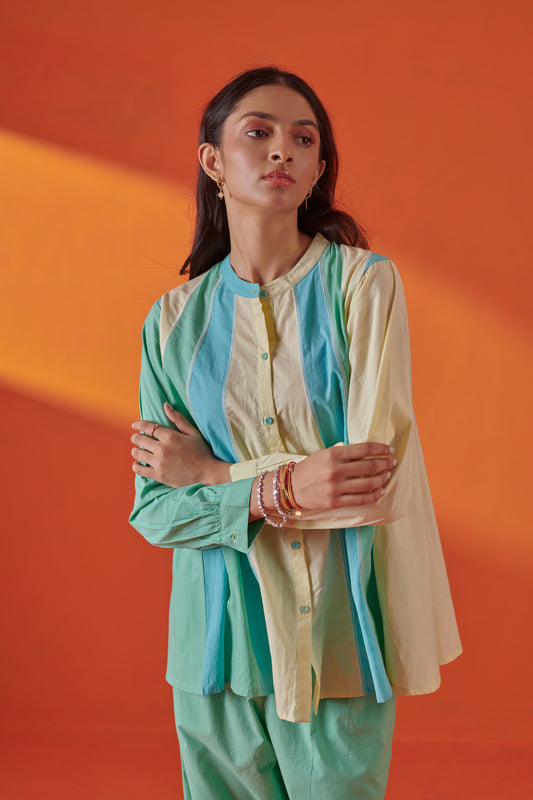 Breeze Colour Blocked Panelled Shirt