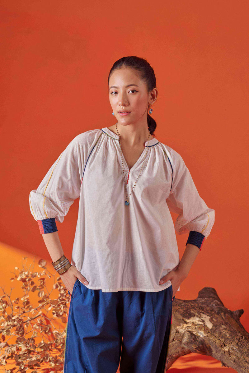 Plush White Raglan Sleeve Top