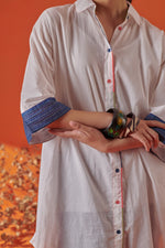 Arlo White Drop Shoulder Long Shirt