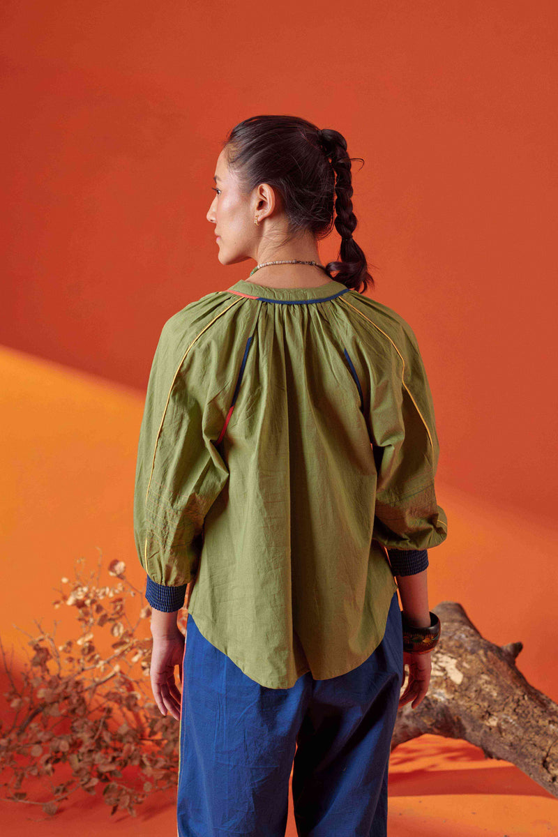 Plush Green Raglan Sleeve Top