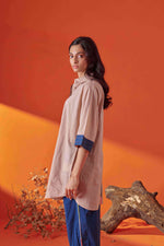 Arlo Beige Drop Shoulder Long Shirt