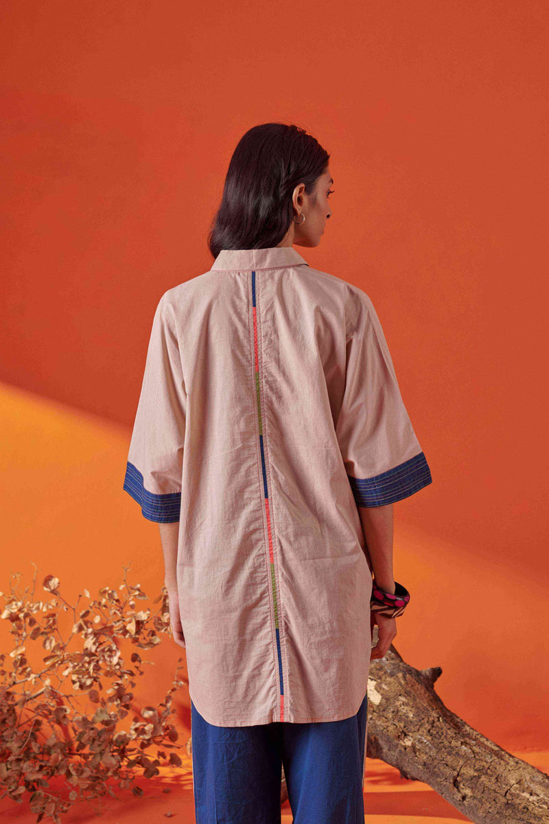 Arlo Beige Drop Shoulder Long Shirt