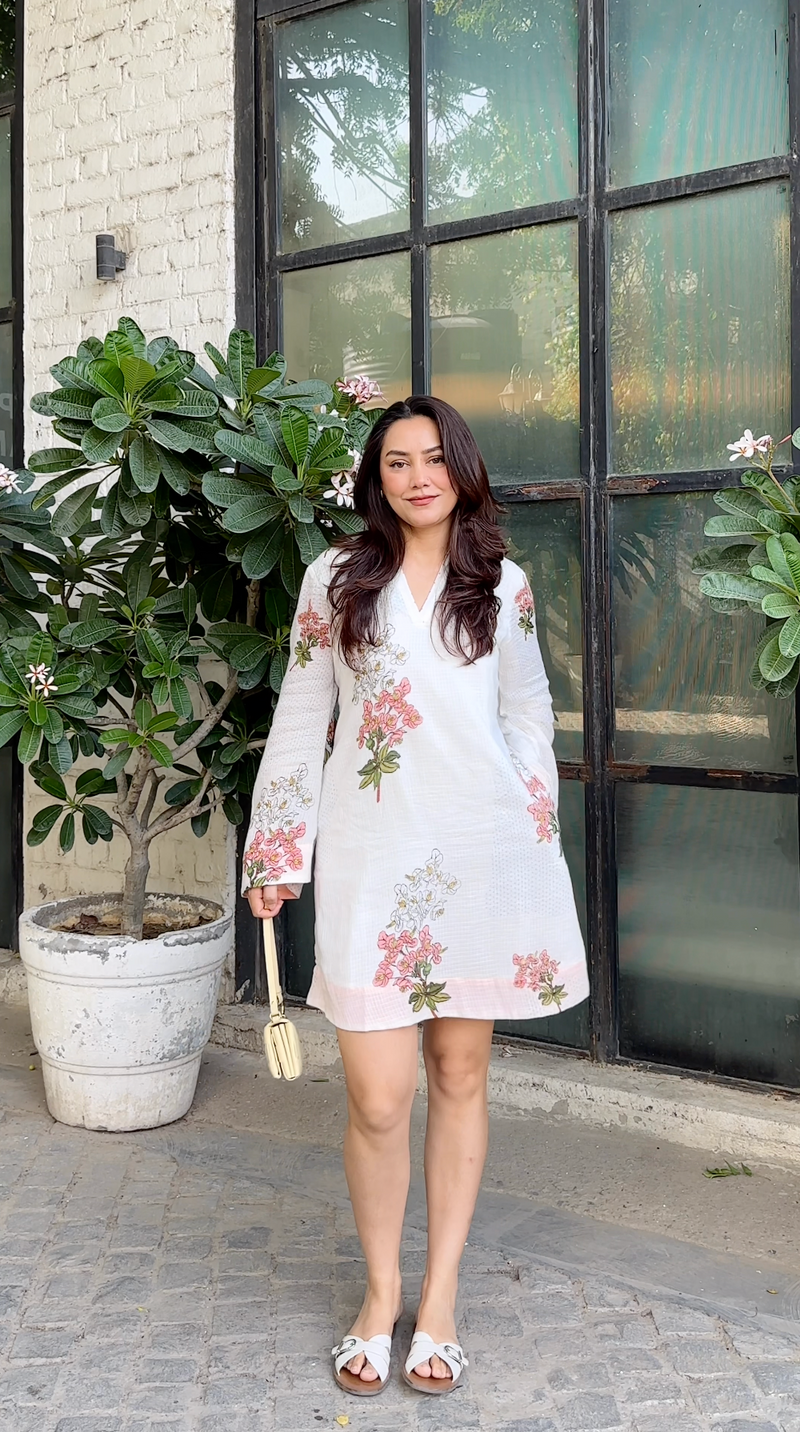 Mist Ivory Short Dress