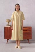 Raavi Ochre Striped Midi Dress